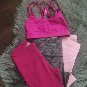 3 Pair of Victoria Secret Sport Workout Pants and 1 Sports Bra